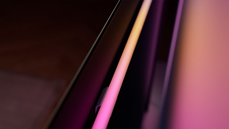 Philips Hue Play gradient strip light pro installed behind a television